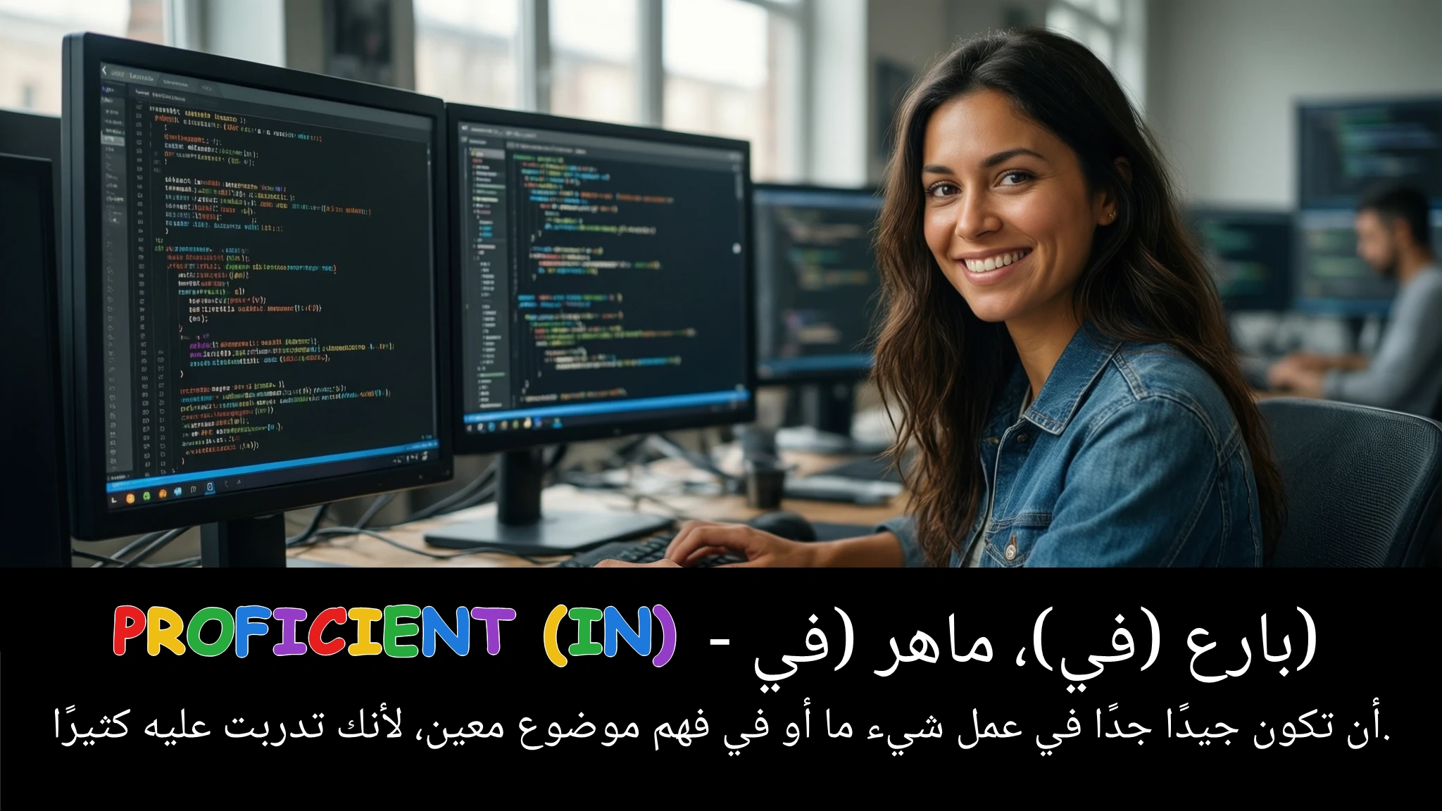 Arabic Illustration for proficient (in)
